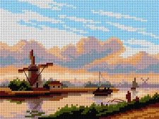 Orchidea Gobelin canvas for halfstitch without yarn after Lodewijk Johannes K...