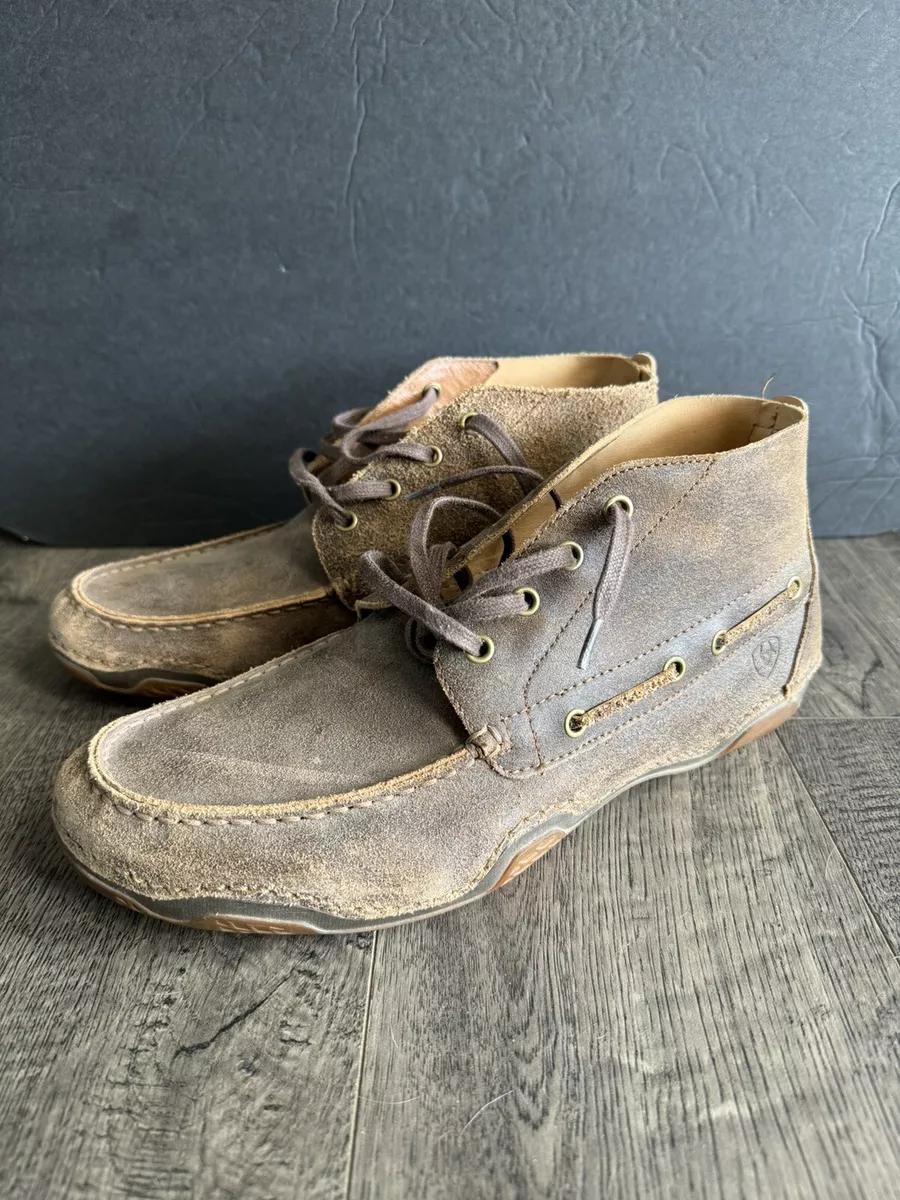 ARIAT 10011965 Laces Distressed Leather Men Chukka Boat Boots 12D