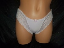 Sz8 L Satin Bikini Panty- Secret Treasures Pink Panties w/ lace