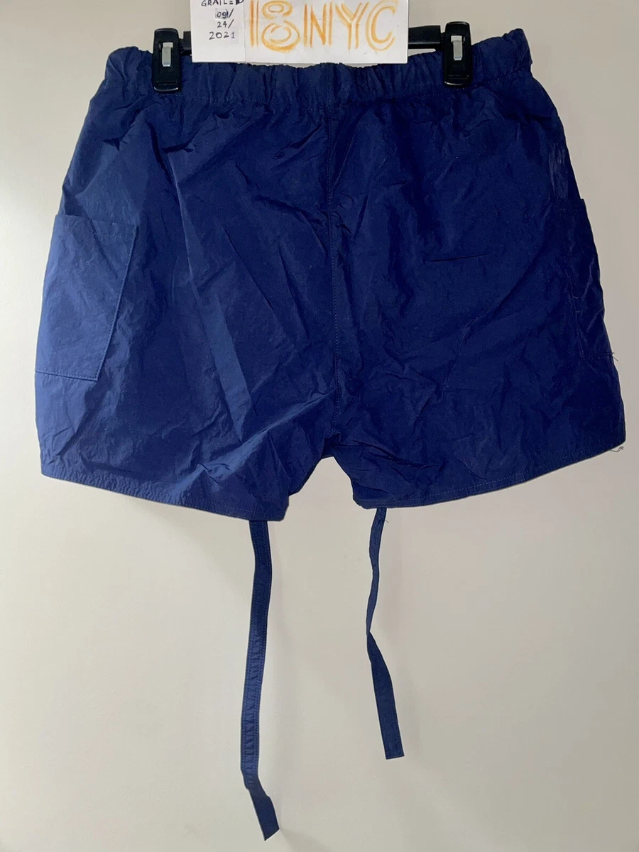 Rare NWT FEAR OF GOD Sixth Collection Navy Blue Military Nylon Shorts FOG sz M