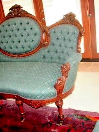 Nogal/Burl 3 o 5 piezas** Juego de salón de gran tamaño Jelliff Victorian Ren. Revival C.1875 Foto 4 de 4