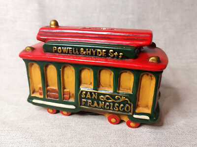 Karol Western San Francisco Straßenbahn / Trolley Kutsche Keramik Spardose