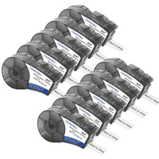 10x Label Cartridge For Brady BMP21-PLUS M21-750-499 Black/White 3/4" x16' Nylon