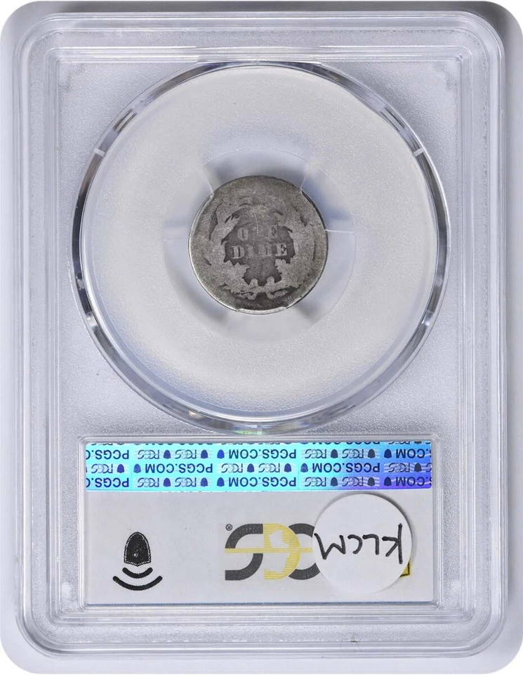 Moneda de diez centavos de plata Liberty Seated 1866 PO01 PCGS (CAC) Foto 2 de 4