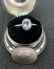 Sterling Silver Size 7 Ring White Stone