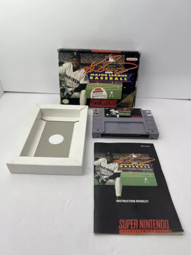 Ken Griffey Jr Major League Baseball (Super Nintendo) SNES CIB Box Manual Insert