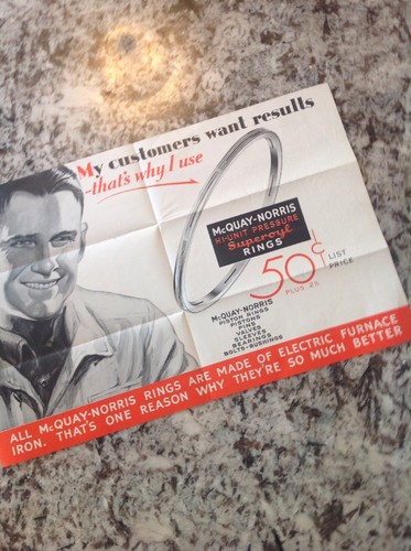 VINTAGE Sign Advertisment 1932 MCQUAY NORRIS RINg - Picture 11 of 12