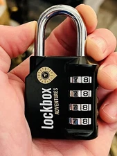 Lockbox Adventures 4-Dial Combination Lock Large Style Padlock Locksport Nice!