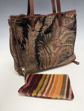 ETRO bag handbag shoulderbag Suede medium leather Paisley 