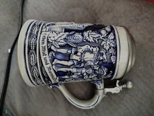 Gerzit / Gerz West German Beer Stein With Pewter Lid Dancing Music Celebration