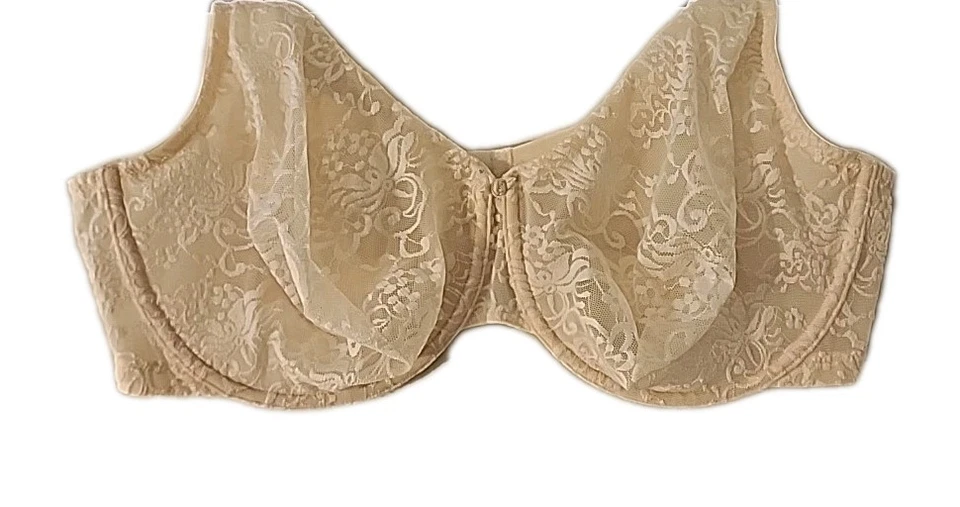 Encaje CACIQUE Marfil Encaje Sin Forro Cobertura Completa Con Aros 44DDD Elegante/Romántico  Foto 3 de 4