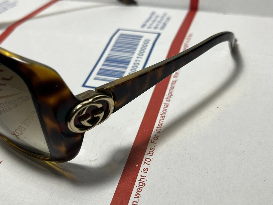 RARO BONITO! Gafas de sol GUCCI marrón negro rojo verde rayas GG dorado 3166/S Foto 2 de 4