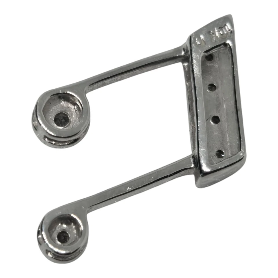 Colgante barra de notas musicales diamante natural redondo oro blanco macizo fino de 10K  Foto 2 de 4