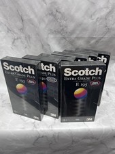 Job Lot 6x Scotch Extra Grade Plus E195 VHS Video Cassettes Sealed Blank Tapes