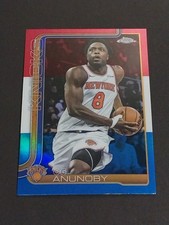 OG ANUNOBY 2025 Topps Chrome Basketball Red White Blue Refractor #131 Knicks