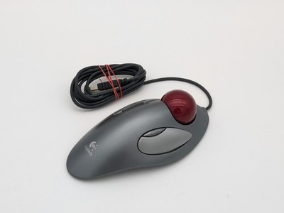 Logitech T-BC21 USB Trackman Marble Mouse Trackball/Maus Grau