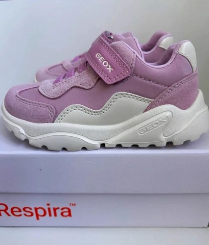 Girls Geox Ciufciuf Pink & White Suede & Nylon Trainers - UK 7.5 / EU 25 - BNIB