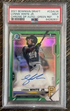 2021 Bowman Draft Lonnie White Jr. Green Refractor Auto #’d /99 PSA 9 Pirates RC
