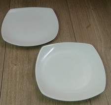 2 Pausa Dinnerware Side Plates Square Design White 19cm 17.5 Inch Side Plate