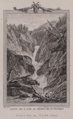 ''HANDEGGFALL'' CASPAR WOLF, B. A. DUNKER + M. G. EICHLER, RADIERUNG, BERN, (1789)