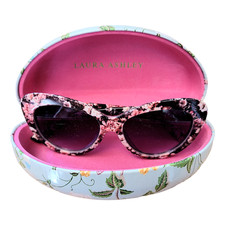 Laura Ashley Black Pink Floral Large Sunglasses