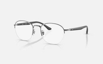 Ray-Ban Eyeglasses RB 6487 2502 Polished Gunmetal Half Rim Frame 50[]20 145