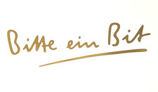 Werbe-Aufkleber Bitburger Pils Bitte ein Bit Bier Schriftzug in metallic gold