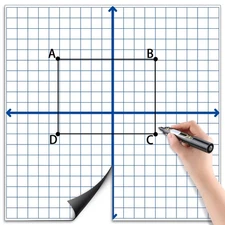 Teling 4 Pieces Jumbo Magnetic Xy Coordinate Dry Erase Grid 26 x 26 Inches, M...