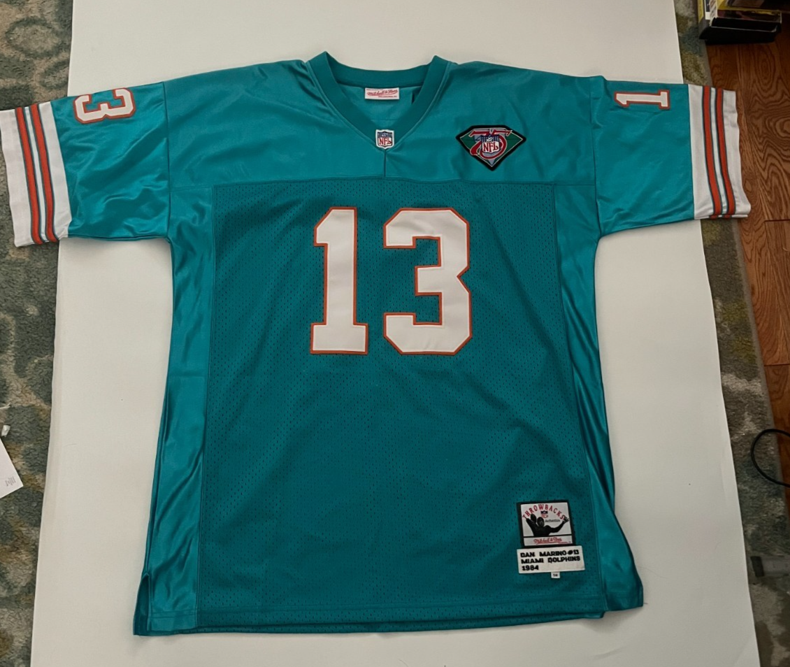 チームデミ　 1984年（YOKOHAMA    Dolphin） Mitchell & Ness 56 Dan Marino 1984 Miami Dolphins Blue Throwback