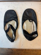 Weissmans BALLET SLIPPERS DANCE SHOES Leather VINTAGE Black Child Size 13.5cm