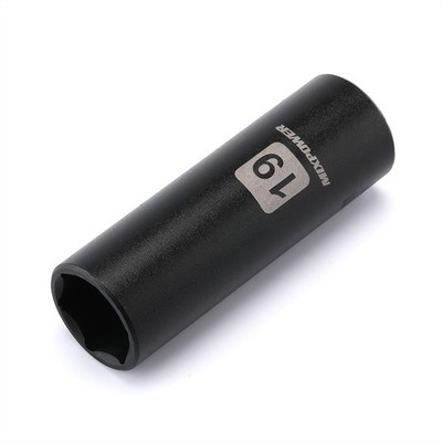 MIXPOWER 1/2-Inch Drive Deep Impact Socket, 19mm, CR-V, Metric, 19 mm, Black