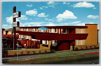 Vintage Marina Lodge Motel Postcard Berkeley CA Mid-Century Modern Unposted C450