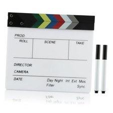 Acrylic Film Clapboard 10.5x11.7inches - Director Clapper Board with 2