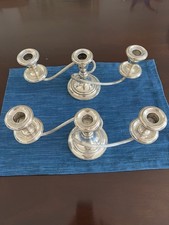 VINTAGE TWIN GORHAM STERLING TWISTED CANDELABRAS #643