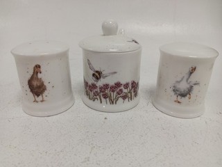 Royal Worcester Wrendale Ceramic Set by Hannah Dale 3 Piece Bundle