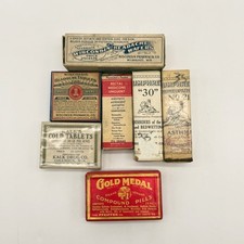Vtg Medicinal Boxes Collection Wisconsin Headache Wafers, Gold Medal Pills etc.
