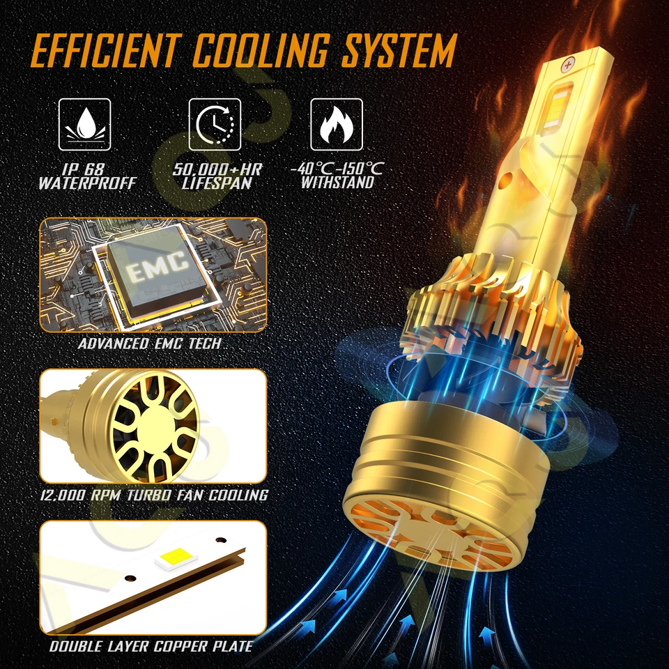 4PCS 4x6" Led Headlights High Low For Pontiac Safari 1987-1988 Foto 4 de 4