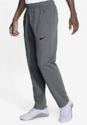 Nike Dri-Fit Pants Men's M Gray Straight High Elastic Waist Activewear A005041