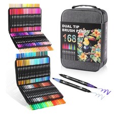 Dual Tip Markers, Brush Art Markers Set with Fine Tip and Brush Tip for Adult...