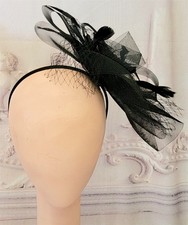 Victorian Trading Black Feathers Flapper Fascinator Headband Hat 41B
