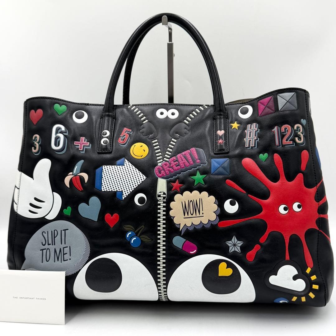 Anya Hindmarch Ebury All Over Wink Stickers Leather Women Used