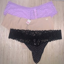 Victoria's Secret Panty Lot Of 3 Women's Large 2 Cheeksters, 1 Thong Variety New