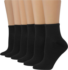 Women'S 6-Pair Comfort Fit Ankle Socks