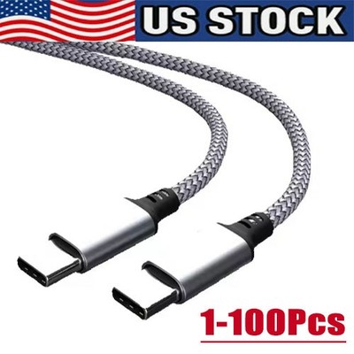 60W USB-C to USB-C Cable Fast Charger lot PD Nylon Cord For iPhone 17 16 Samsung
