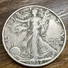 1937 Walking Liberty Half Dollar 50c Silver Actual Coin