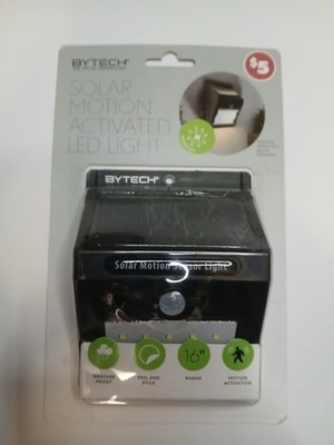 BYTECH Solar Motion Activated LED Flood Light, Weather Proof, Black, Outdoor