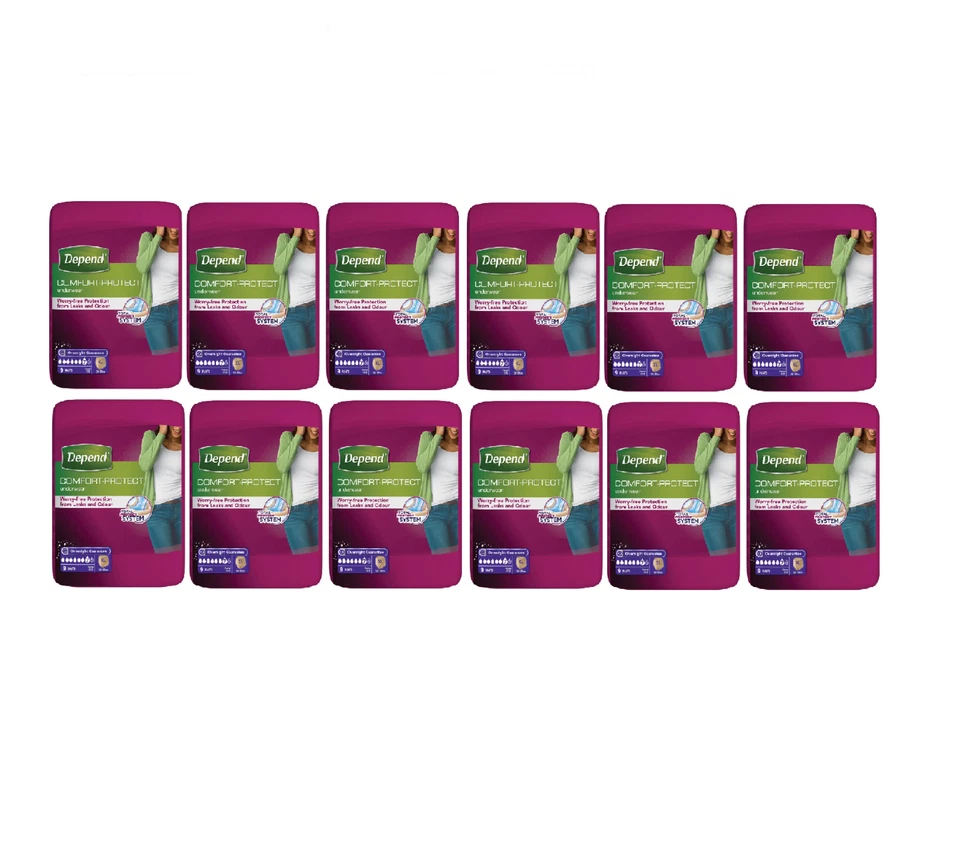 12 x Depend Comfort Protect for Women Incontinence Pants XL