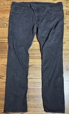 Men’s size 46 True Religion Straight Flap Black Super T Denim Jeans