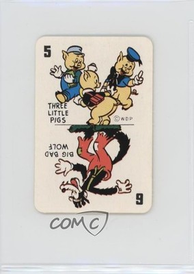 1946 Disney Card Game Green Back The Three Little Pigs Big Bad Wolf #5/63W 0kb5