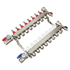 INTBUYING 8-Loop 1/2 Radiant Floor Heating Manifold Set Stainless Steel Radiant